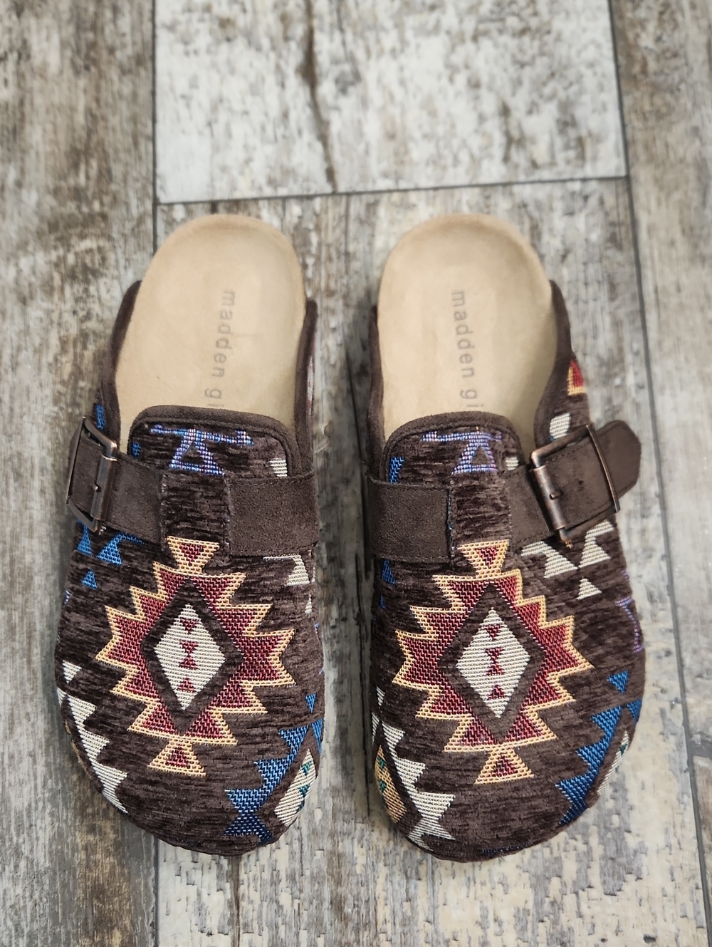Madden Girl Brown Aztec Clogs 7